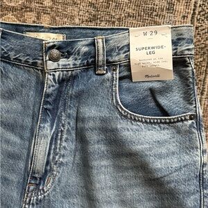 Madewell Relaxed Fit Superwide-Leg Blue Jeans Size 29